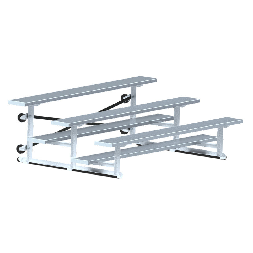 Jaypro Bleacher - 7-1/2 ft. (3 Row - Single Foot Plank) - Tip & Roll Jaypro