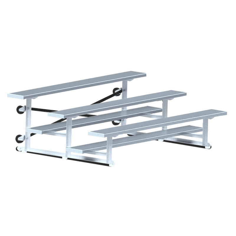 Jaypro Bleacher - 7-1/2 ft. (3 Row - Single Foot Plank) - Tip & Roll Jaypro