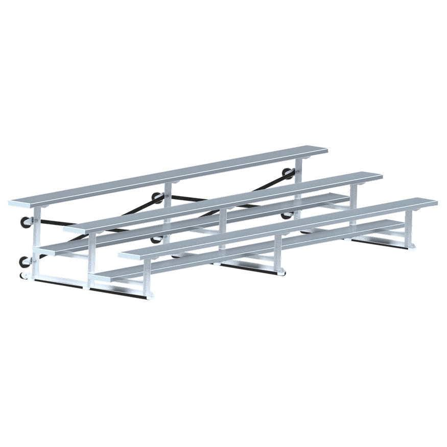 Jaypro Bleacher - 15 ft. (3 Row - Single Foot Plank)  -Tip & Roll
