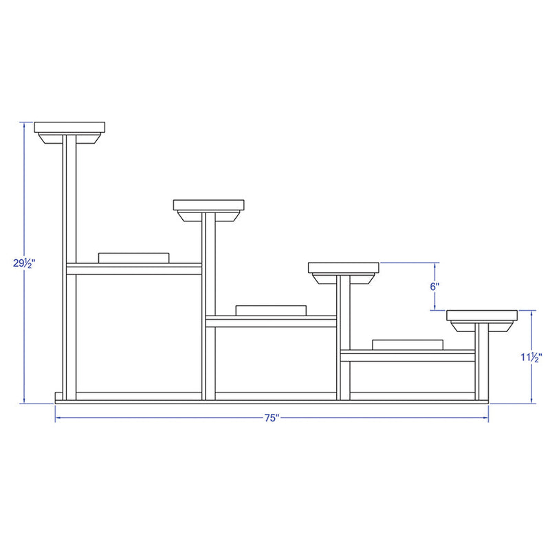 Jaypro Bleacher - 21 ft. (4 Row - Single Foot Plank) - All Aluminum  (Powder Coated) Jaypro