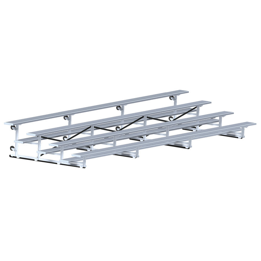 Jaypro Bleacher - 21 ft. (4 Row - Single Foot Plank) - Tip & Roll Jaypro