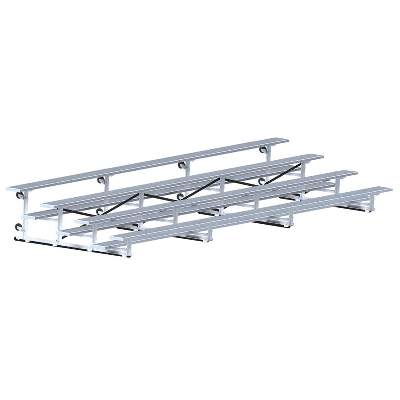 Jaypro Bleacher - 21 ft. (4 Row - Single Foot Plank) - Tip & Roll Jaypro