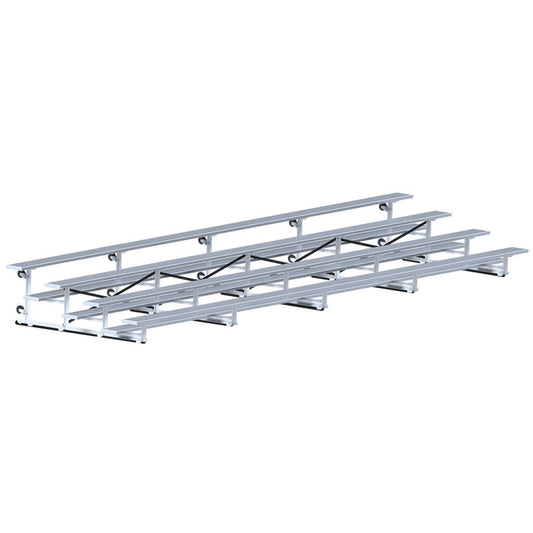 Jaypro Bleacher - 27 ft. (4 Row - Single Foot Plank) - Tip & Roll Jaypro