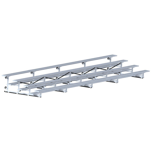Jaypro Bleacher - 27 ft. (4 Row - Single Foot Plank) - Tip & Roll Jaypro