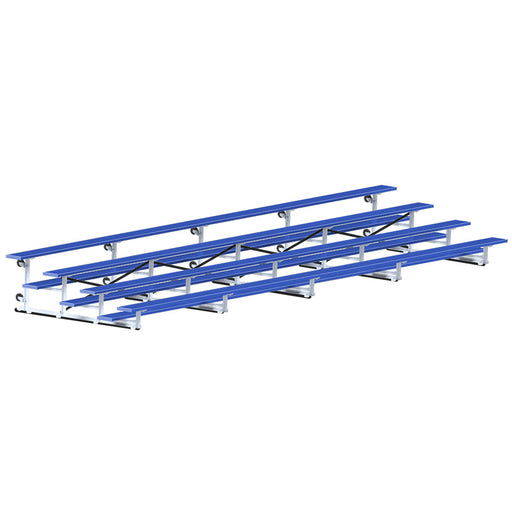 Jaypro Bleacher - 27 ft. (4 Row - Single Foot Plank) - Tip & Roll  (Powder Coated)