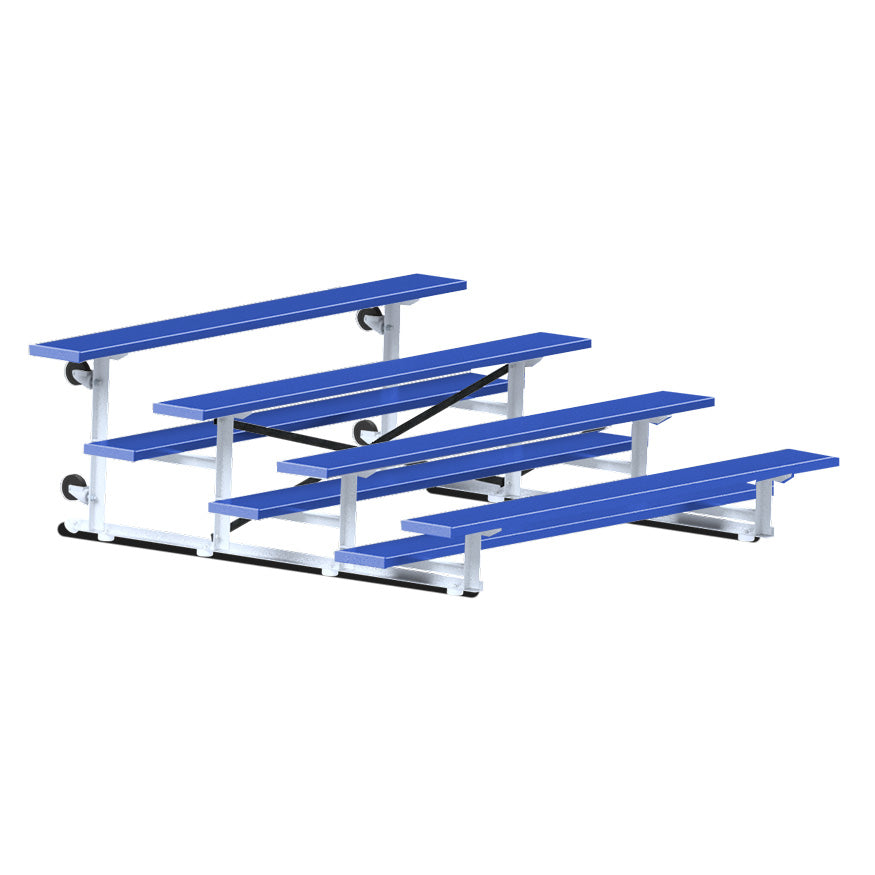 Jaypro Bleacher - 7-1/2 ft. (4 Row - Single Foot Plank) - Tip & Roll  (Powder Coated) Jaypro