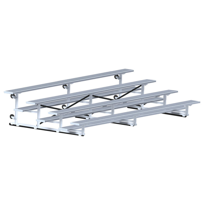 Jaypro Bleacher - 15 ft. (4 Row - Single Foot Plank) - Tip & Roll Jaypro