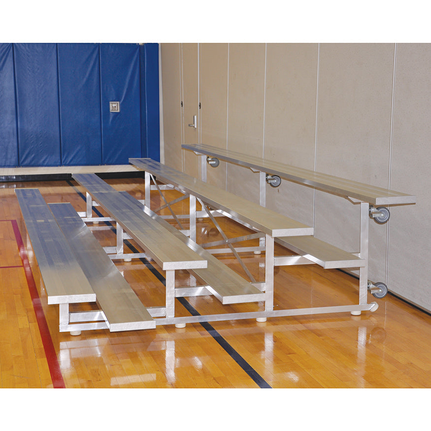Jaypro Bleacher - 15 ft. (4 Row - Single Foot Plank) - Tip & Roll Jaypro