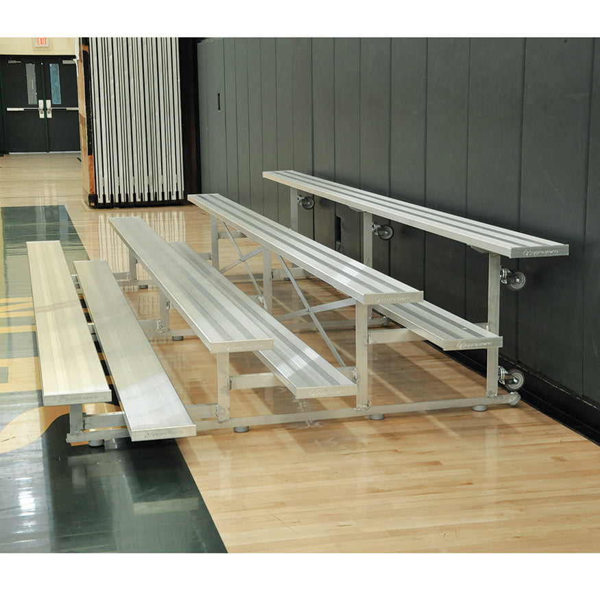 Jaypro Bleacher - 15 ft. (4 Row - Single Foot Plank) - Tip & Roll Jaypro