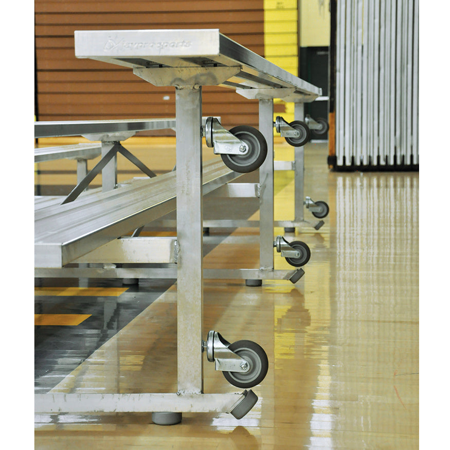 Jaypro Bleacher - 15 ft. (4 Row - Single Foot Plank) - Tip & Roll Jaypro