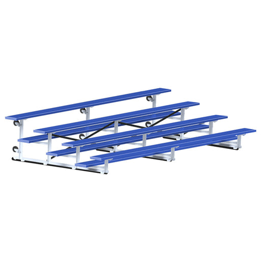 Jaypro Bleacher - 15 ft. (4 Row - Single Foot Plank) - Tip & Roll  (Powder Coated)