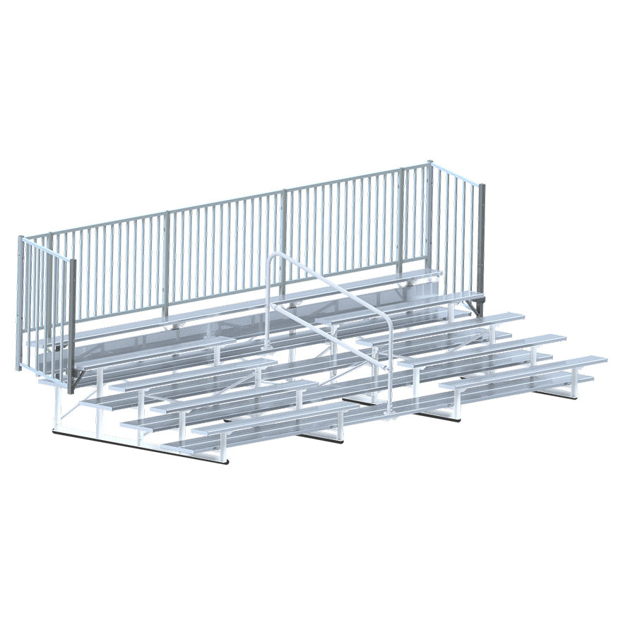 Jaypro Bleacher - 21 ft. (5 Row - Double Foot Plank with Guard Rail & Aisle) - Enclosed Jaypro