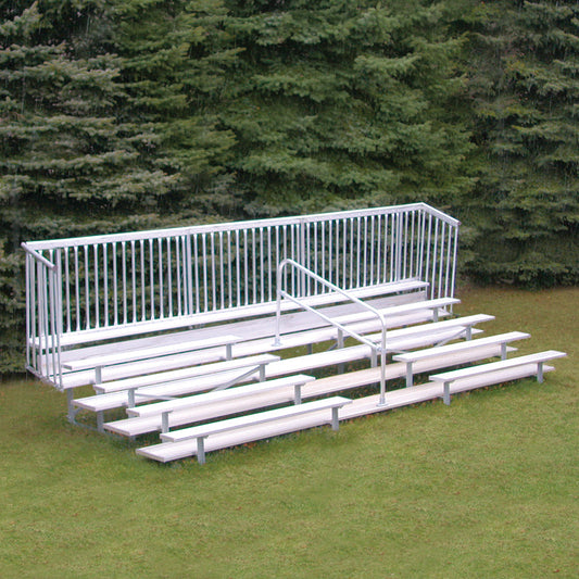 Jaypro Bleacher - 21 ft. (5 Row - Double Foot Plank with Guard Rail & Aisle) - Enclosed Jaypro