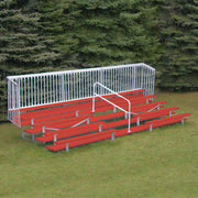 Jaypro Bleacher - 21 ft. (5 Row - Double Foot Plank with Guard Rail & Aisle) - Enclosed  (Powder Coated)