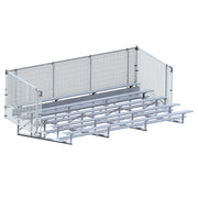 Jaypro Bleacher - 21 ft. (5 Row - Single Foot Plank with Chain Link Rail) - Enclosed Jaypro
