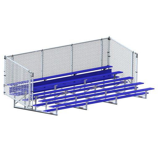 Jaypro Bleacher - 21 ft. (5 Row - Single Foot Plank with Chain Link Rail) - Enclosed  (Powder Coated) Jaypro