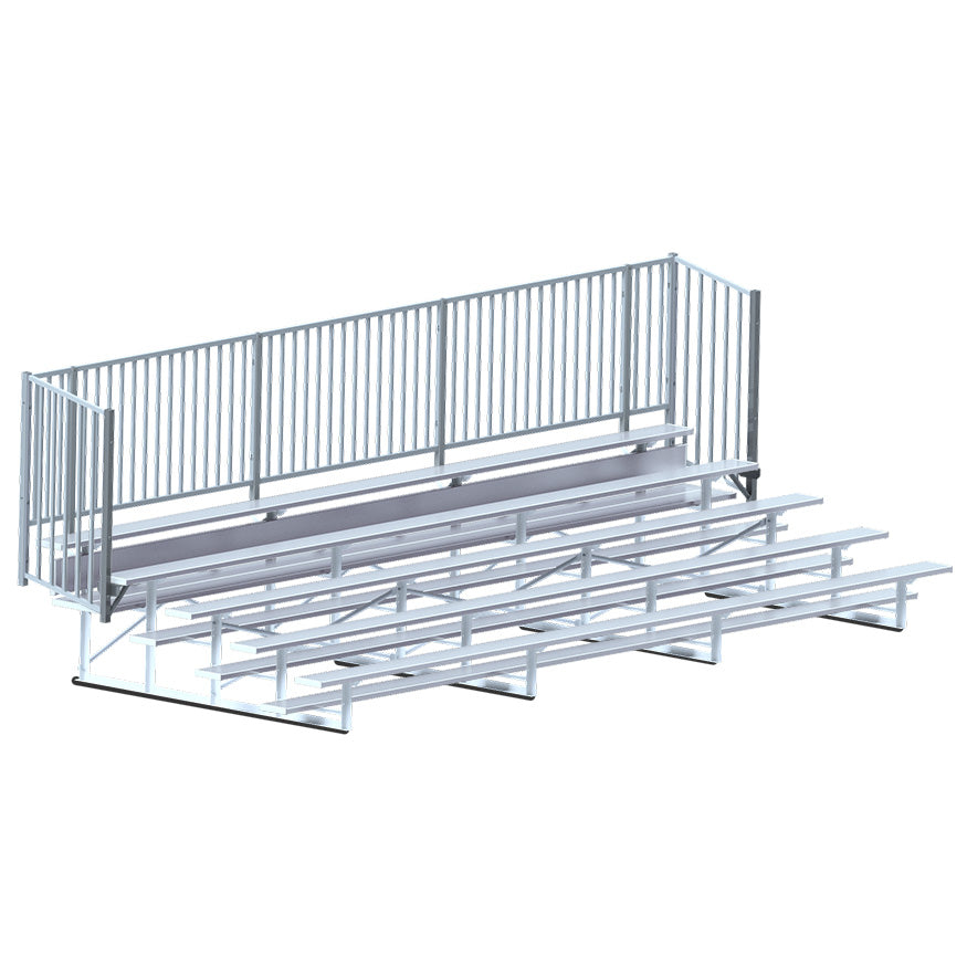Jaypro Bleacher - 21 ft. (5 Row - Single Foot Plank with Guard Rail) - Enclosed Jaypro