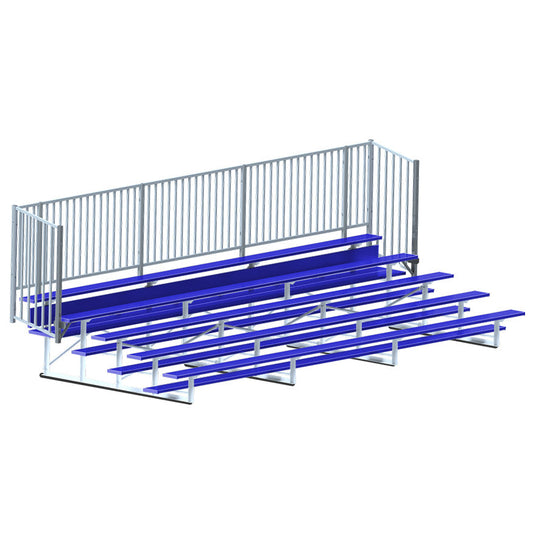 Jaypro Bleacher - 21 ft. (5 Row - Single Foot Plank with Guard Rai) - Enclosed  (Powder Coated) Jaypro