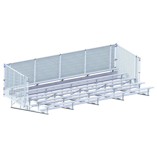 Jaypro BLCH-527C - Bleacher - 27 ft. (5 Row - Single Foot Plank with Chain Link Rail) - Enclosed Jaypro