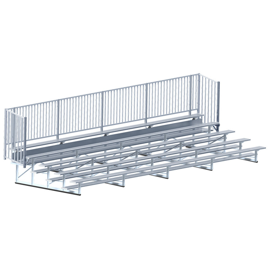 Jaypro Bleacher - 27 ft. (5 Row - Single Foot Plank with Guard Rail) - Enclosed Jaypro