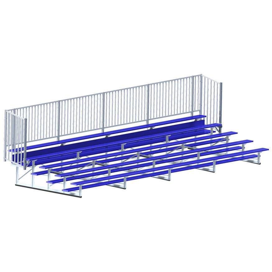 Jaypro Bleacher - 27 ft. (5 Row - Single Foot Plank with Guard Rail) - Enclosed  (Powder Coated) Jaypro