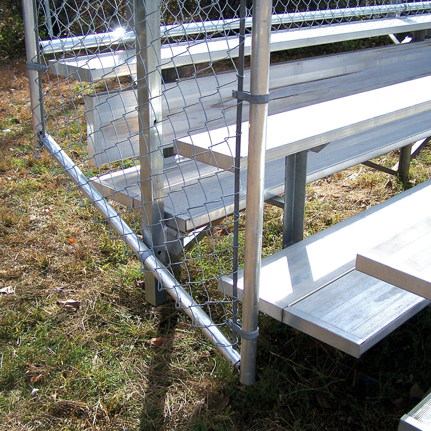 Jaypro Bleacher - 21 ft. (5 Row - Single Foot Plank with Chain Link Rail) - Enclosed Jaypro