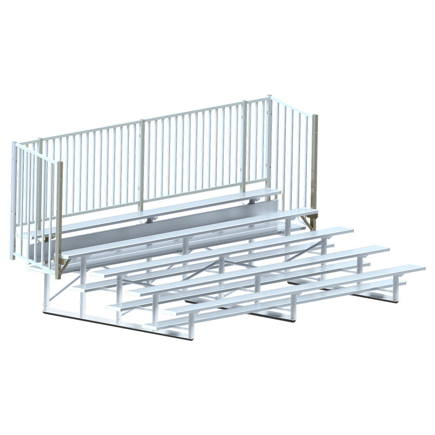 Jaypro Bleacher - 15 ft. (5 Row - Single Foot Plank, with Guard Rail) - Enclosed Jaypro