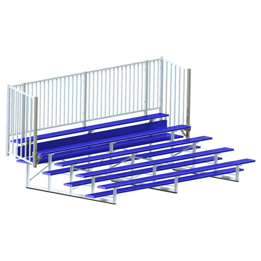 Jaypro Bleacher - 15 ft. (5 Row - Single Foot Plank, with Guard Rail) - Enclosed  (Powder Coated) Jaypro