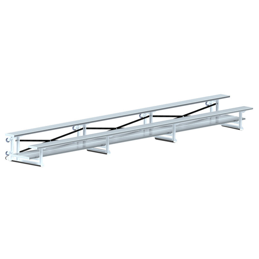 Jaypro Bleacher - 21 ft. (2 Row - Double Foot Plank) - Tip & Roll Jaypro
