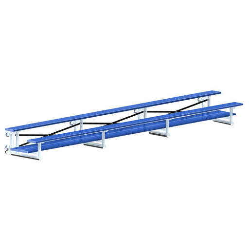 Jaypro Bleacher - 21 ft. (2 Row - Double Foot Plank) - Tip & Roll  (Powder Coated) Jaypro