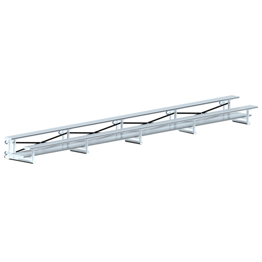 Jaypro Bleacher - 27 ft. (2 Row - Double Foot Plank) - Tip & Roll Jaypro