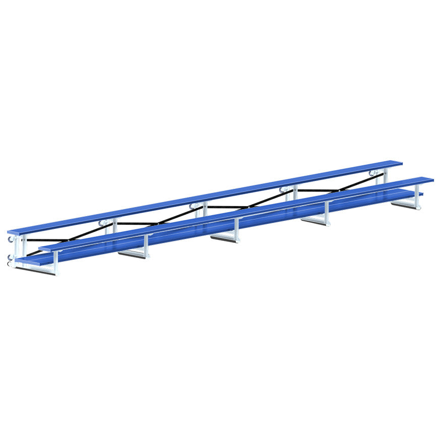 Jaypro Bleacher - 27 ft. (2 Row - Double Foot Plank) - Tip & Roll  (Powder Coated) Jaypro