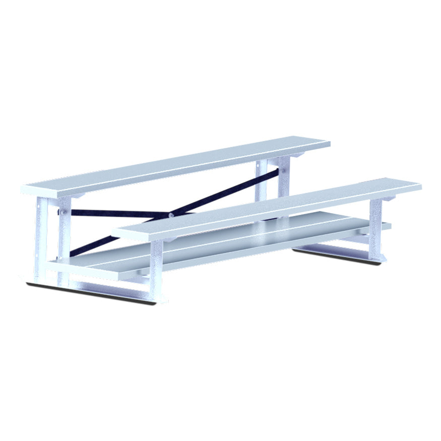 Jaypro Bleacher - 7-1/2 ft. (2 Row - Double Foot Plank) - All Aluminum Jaypro