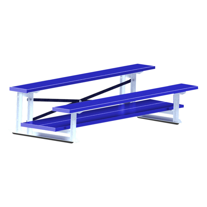 Jaypro Bleacher - 7-1/2 ft. (2 Row - Double Foot Plank) - All Aluminum  (Powder Coated) Jaypro