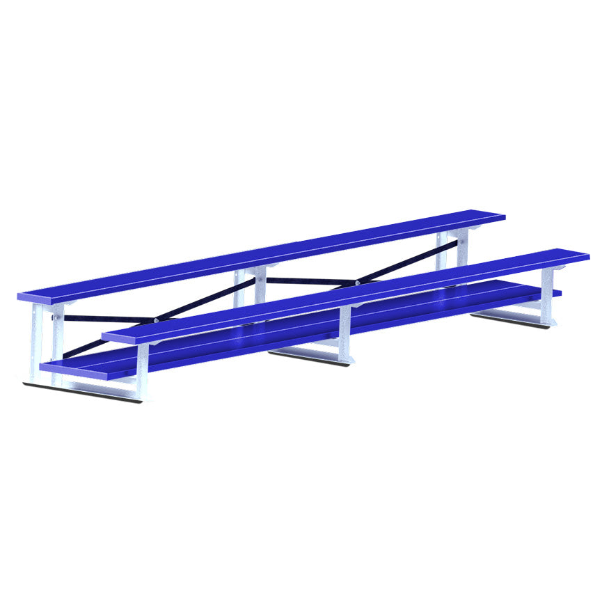 Jaypro Bleacher - 15 ft. (2 Row - Double Foot Plank) (Powder Coated) Jaypro