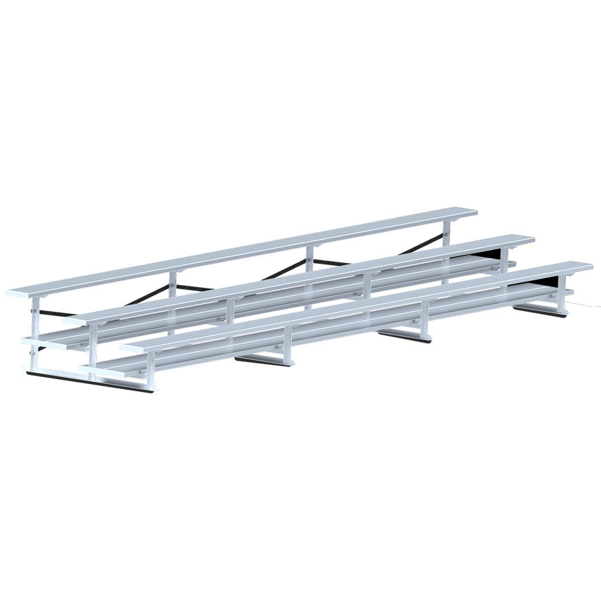 Jaypro Bleacher - 21 ft. (3 Row - Double Foot Plank) - All Aluminum Jaypro