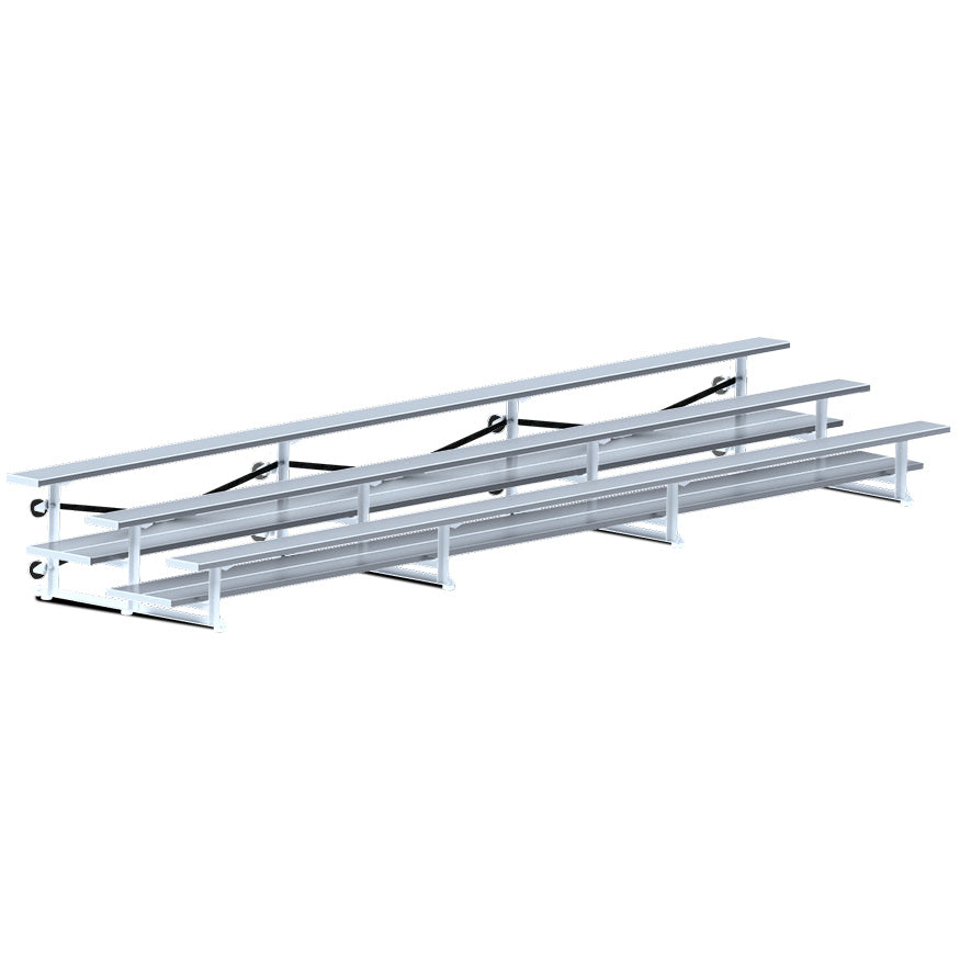 Jaypro Bleacher - 21 ft. (3 Row - Double Foot Plank) - Tip & Roll Jaypro
