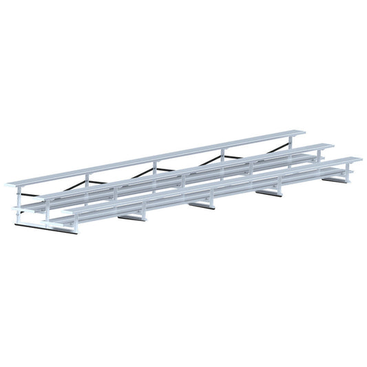 Jaypro Bleacher - 27 ft. (3 Row - Double Foot Plank) - All Aluminum Jaypro