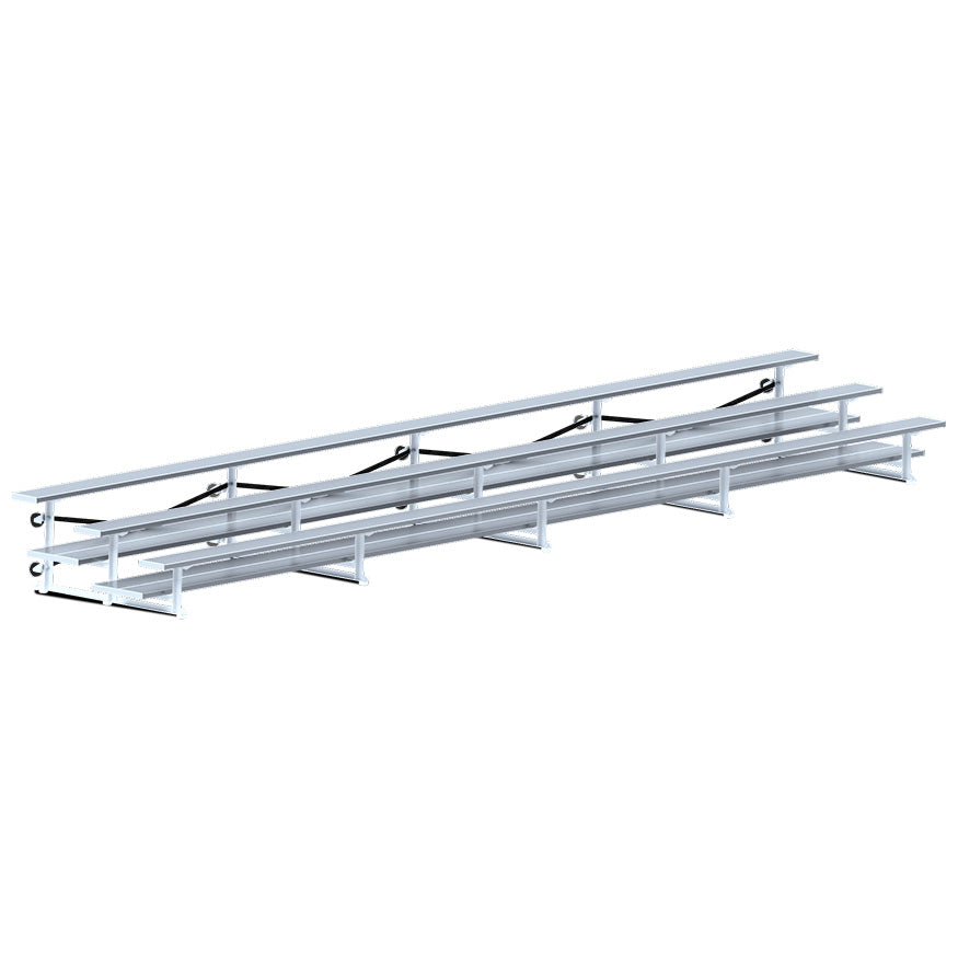 Jaypro Bleacher - 27 ft. (3 Row - Double Foot Plank) - Tip & Roll Jaypro
