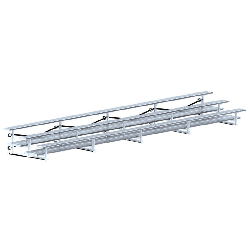 Jaypro Bleacher - 27 ft. (3 Row - Double Foot Plank) - Tip & Roll Jaypro
