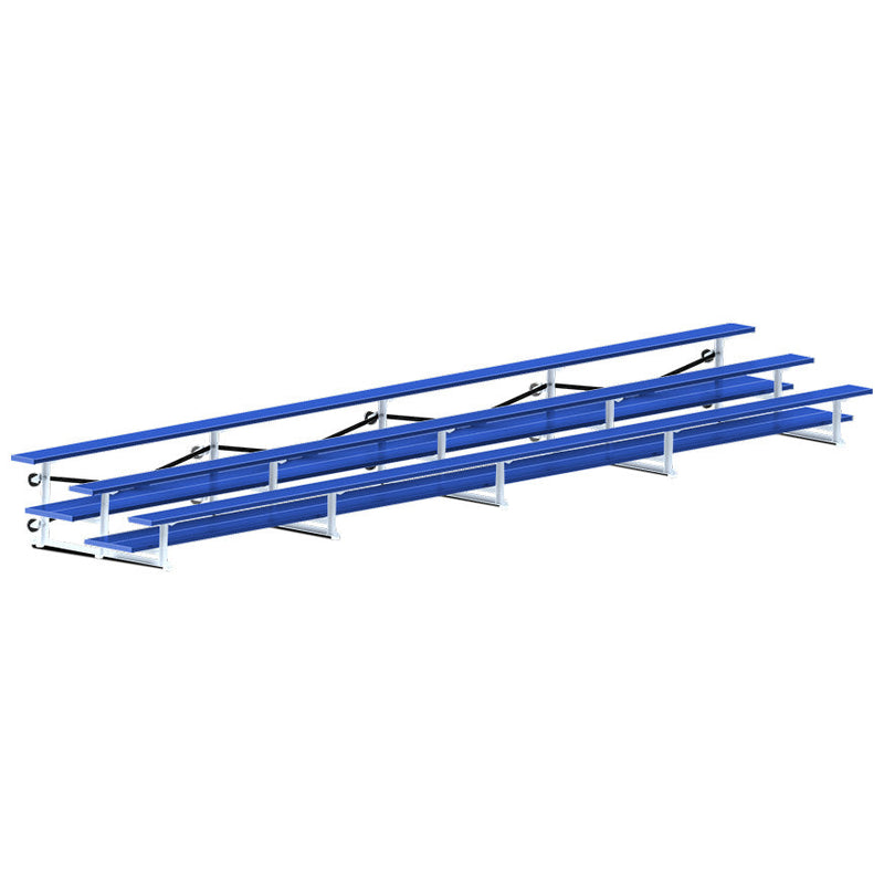 Jaypro Bleacher - 27 ft. (3 Row - Double Foot Plank) - Tip & Roll  (Powder Coated) Jaypro