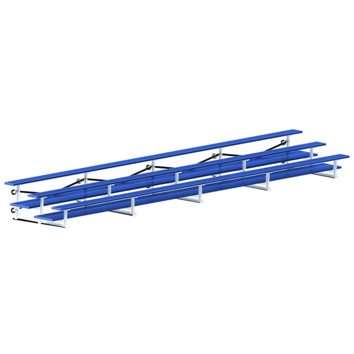 Jaypro Bleacher - 27 ft. (3 Row - Double Foot Plank) - Tip & Roll  (Powder Coated) Jaypro