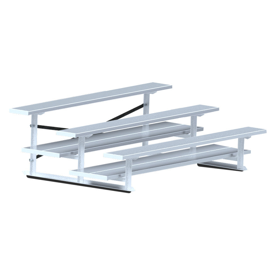 Jaypro Bleacher - 7-1/2 ft. (3 Row - Double Foot Plank) - All Aluminum Jaypro