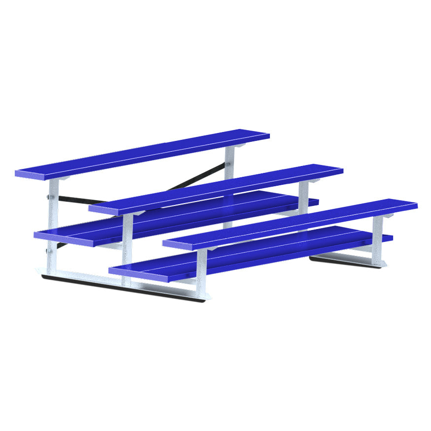 Jaypro Bleacher - 7-1/2 ft. (3 Row - Double Foot Plank) - All Aluminum  (Powder Coated) Jaypro