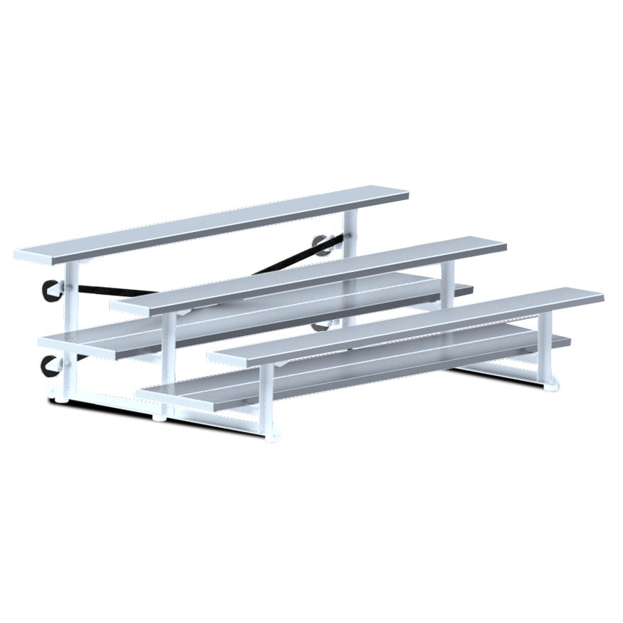 Jaypro Bleacher - 7-1/2 ft. (3 Row - Double Foot Plank) - Tip & Roll Jaypro