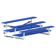 Jaypro Bleacher - 7-1/2 ft. (3 Row - Double Foot Plank) - Tip & Roll  (Powder Coated) Jaypro