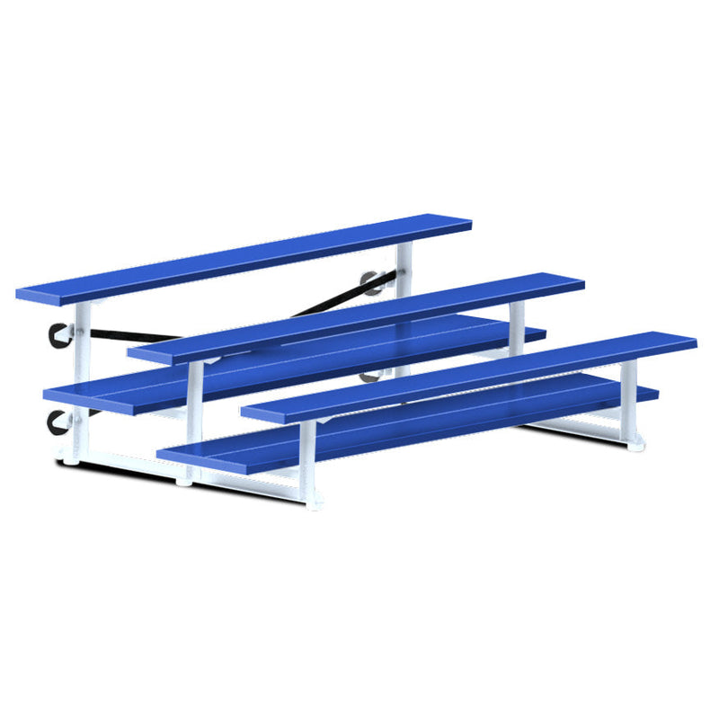Jaypro Bleacher - 7-1/2 ft. (3 Row - Double Foot Plank) - Tip & Roll  (Powder Coated) Jaypro
