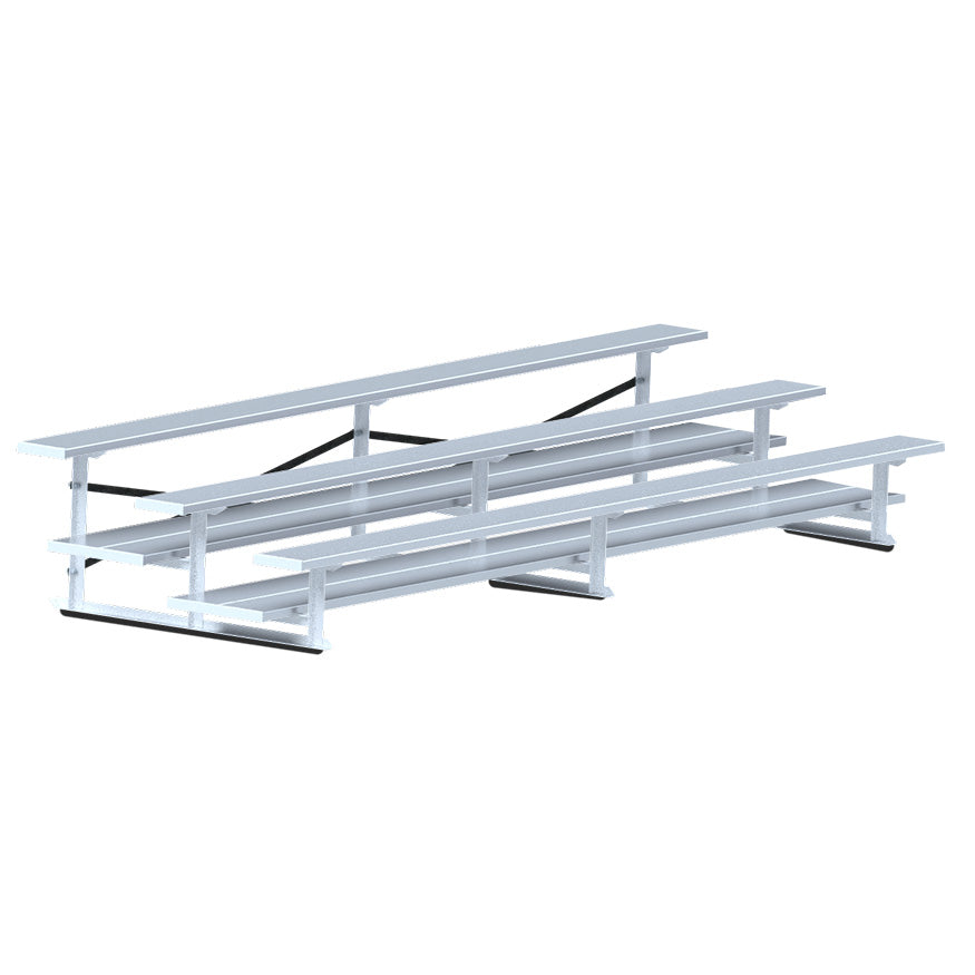 Jaypro Bleacher - 15 ft. (3 Row - Double Foot Plank) - All Aluminum Jaypro