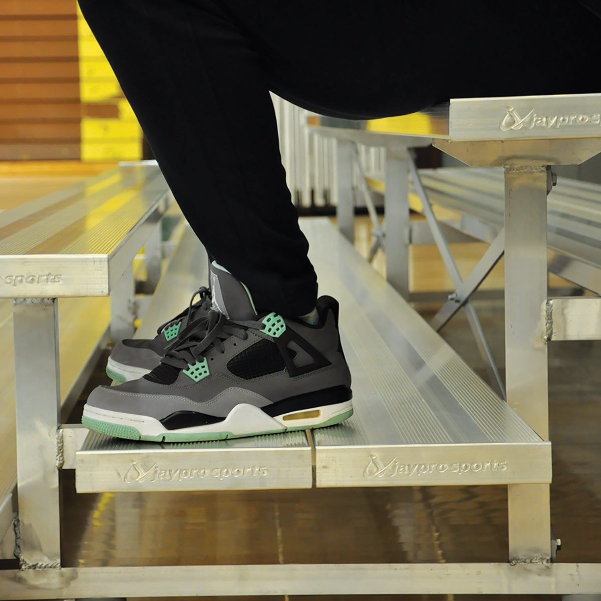 Jaypro Bleacher - 21 ft. (3 Row - Double Foot Plank) - All Aluminum Jaypro