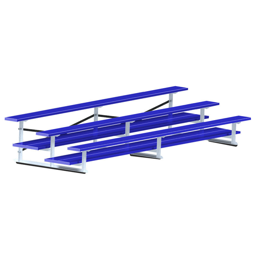 Jaypro Bleacher - 15 ft. (3 Row - Double Foot Plank) - All Aluminum  (Powder Coated) Jaypro
